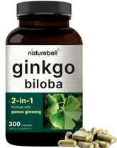 NatureBell bottle with ginkgo biloba and panax ginseng for daily cognitive support.