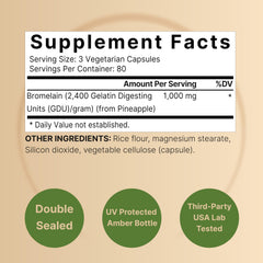 NatureBell Bromelain capsules closeup highlighting easy daily serving
