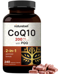 NatureBell CoQ10 with PQQ bottle close-up for steady energy support