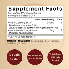 NatureBell Cranberry Pills capsules closeup in veggie capsules