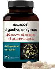 NatureBell digestive enzymes bottle for daily gut support routine.