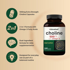 NatureBell dual-action formula label emphasizes brain fog and fatigue support.