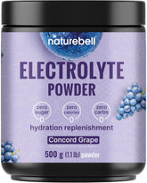 NatureBell Electrolytes Powder bottle showing grape flavor for hydration