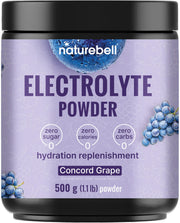 NatureBell Electrolytes Powder bottle showing grape flavor for hydration