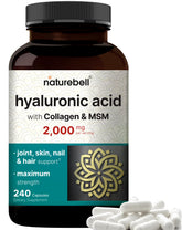 NatureBell Hyaluronic Acid 2000 mg bottle front view for skin hydration.