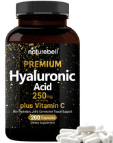 NatureBell Hyaluronic Acid bottle on a clean counter for daily hydration support.