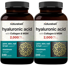 NatureBell hyaluronic acid bottle promotes daily skin hydration.