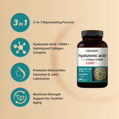 NatureBell HA label with MSM and collagen for joint support.