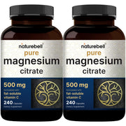 NatureBell magnesium citrate bottle front shows high-purity capsules for daily support
