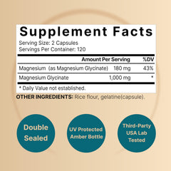 NatureBell Magnesium Glycinate capsules close-up highlighting high bioavailability.
