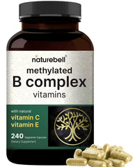NatureBell methylated B Complex capsules in a bottle for daily immune support.