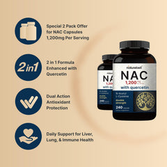 Two NatureBell NAC and Quercetin boxes in a 2-pack.