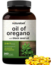 NatureBell oregano oil and black seed oil softgel bottle for daily use