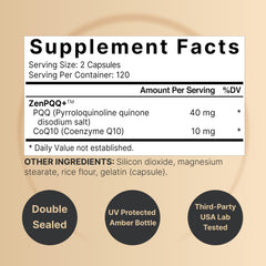 NatureBell PQQ 40mg capsules beside CoQ10 for cellular energy.