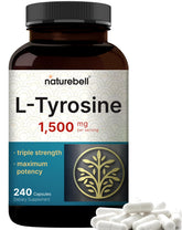 NatureBell L Tyrosine 1500mg bottle supports daily brain health.