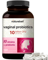 NatureBell Vaginal Probiotics bottle front with label and 10B CFU.