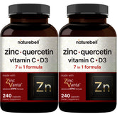 NatureBell zinc-quercetin bottle pour for daily immune support with C and D3