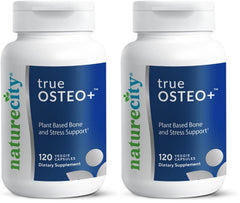 NatureCity True-Osteo bottle front showing plant-based calcium support for bones.