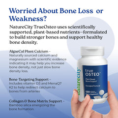 NatureCity True-Osteo with algae Vitamin D3 and K2 for calcium guidance.