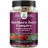 Nature's Craft Hawthorn bottle with capsules for daily heart support