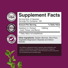 Close-up of Nature's Craft hawthorn capsules for easy daily use
