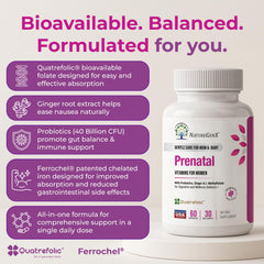 NatureGenX Methyl Prenatal label details display ingredients gluten-free non-GMO promise