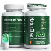 NaturElan Vitamin D3 K2 bottle highlighting high-dose formula for bone and immune support