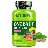 NATURELO One Daily Multivitamin para mujeres, botella con cápsulas para energía diaria.