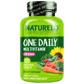 Naturelo One Daily Multivitamin for Women bottle showcasing complete daily nutrition in a vegan formula.