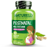 Naturelo Postnatal Multivitamin bottle, plant-based nutrition for nursing moms and daily support
