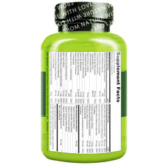 Naturelo Postnatal Multivitamin plant-based ingredients highlighting D3, C, and minerals