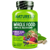 NATURELO Whole Food Multivitamin immune blend capsules for daily support.