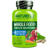 Naturelo Whole Food Multivitamin for Men 50+ bottle front view, daily energy support.
