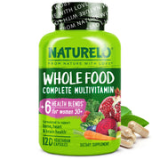 NATURELO Whole Food Multivitamin for Women 50+ bottle pour supports daily energy and routine