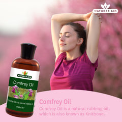 Natures Aid Comfrey Oil 150ml pour demonstrates precise, mess-free application