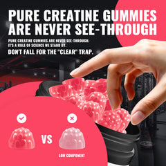 Natures Aid Creatine Gummy label with ingredients, GMP quality.