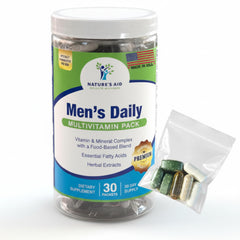 Nature's Aid Holistic Wellness Men's 7 Daily Multivitamins bottle front for daily energy support