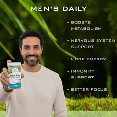 Nature's Aid Holistic Wellness Men's 7 Daily Multivitamins packaging box on display