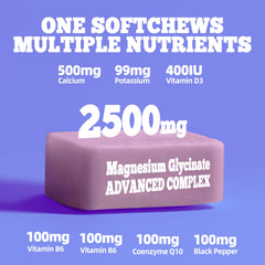 Natures Aid Magnesium Glycinate Soft Chews Blueberry packaging on shelf conveys vegan-friendly wellness option.