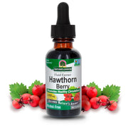 Nature's Answer Hawthorn Berries bottle pour for easy dosing and circulation support.