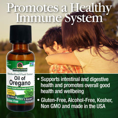 Nature's Answer Oil of Oregano Leaf pouring demonstrates easy daily use.