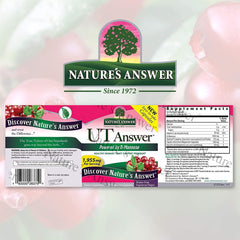 UT Answer ingredients diagram highlighting cranberry and Uva Ursi components