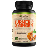 Nature's Base turmeric-ginger supplement bottle with capsules for daily wellness