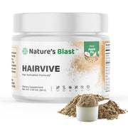 HairVive de NATURES BLAST en envase con sabor manzana-pie para apoyar el crecimiento capilar.