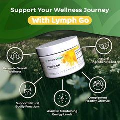 Nature's Blast Lymph Go bottle pour reveals tropical flavor for daily routine.