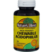 Nature's Blend bottle showcasing raspberry acidophilus for daily probiotic support