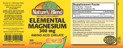 Nature's Blend amino-acid chelated magnesium capsules for improved absorption