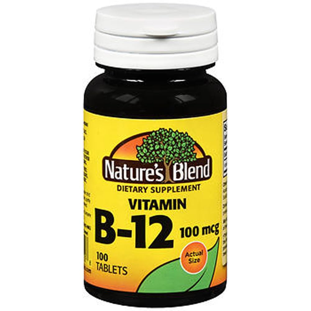 Nature's Blend tableta B12 100 mcg para energía diaria y metabolismo