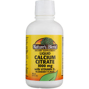 Nature's Blend calcium citrate with D3 blue bottle offers easy daily calcium intake.