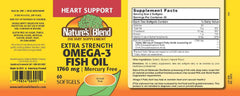 Nature's Blend Fish Oil softgels 60-count for convenient daily omega-3 intake.